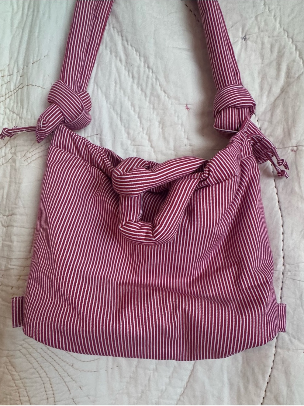 ÖLEND Red and White Striped Ona Bag - Picture 4 of 6